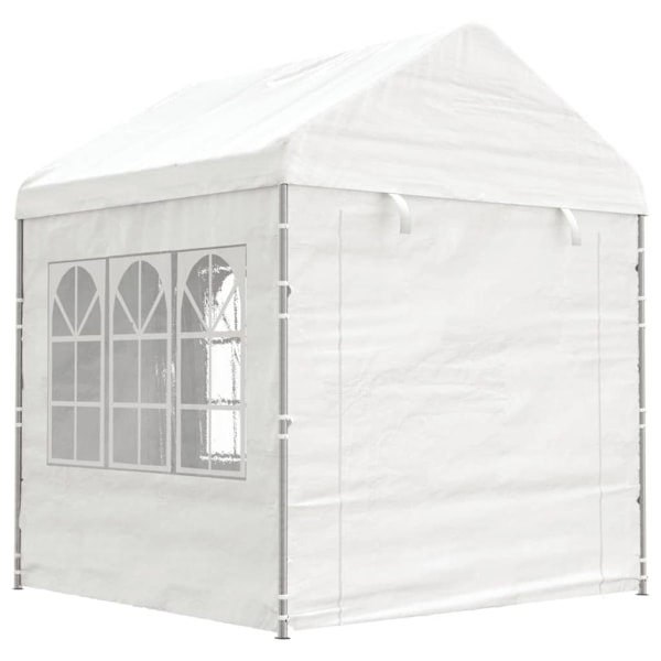 vidaXL Paviljong med tak vit 17,84x2,28x2,69 m polyeten Vit
