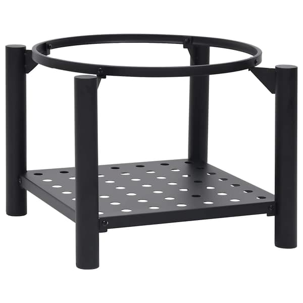 vidaXL Eldstad med eldgaffel 54x54x55 cm stål Svart