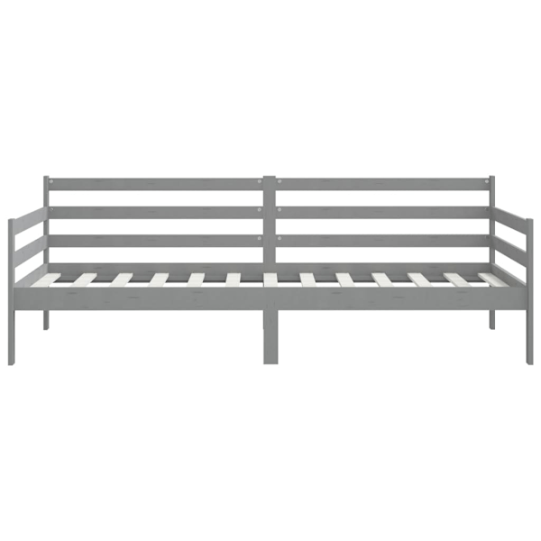 vidaXL Dagbädd grå massiv furu 90x200 cm grå