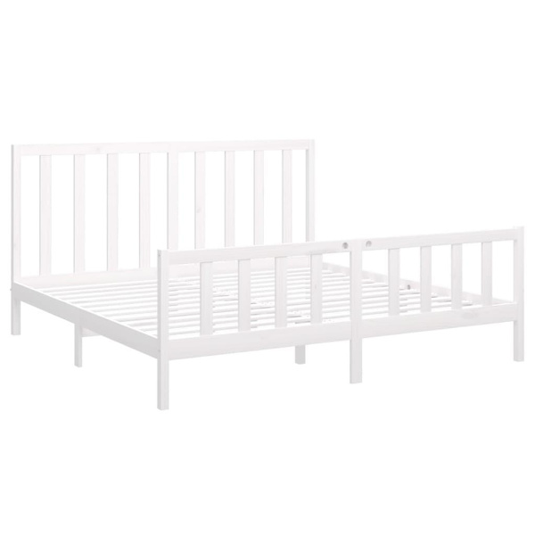 vidaXL Sängram vit massiv furu 200x200 cm Vit