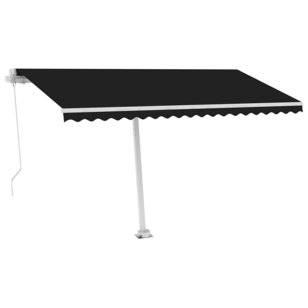 vidaXL Fristående markis manuellt infällbar 450x350 cm antracit Antracit