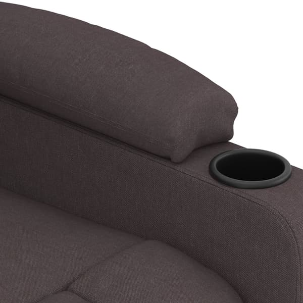 vidaXL Elektrisk reclinerfåtölj mörkbrun tyg Brun