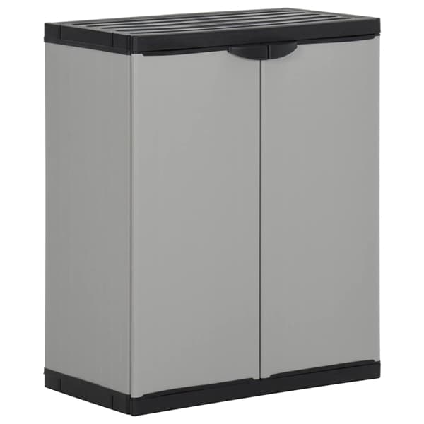 vidaXL Trädgårdsavfallsskåp grå och svart 68x40x85 cm PP grå