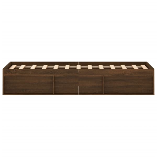 vidaXL Sängram brun ek 120x200 cm Brun