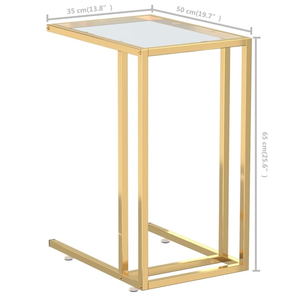 vidaXL Sidobord till datorbord genomskinligt 50x35x65 cm härdat glas Transparent
