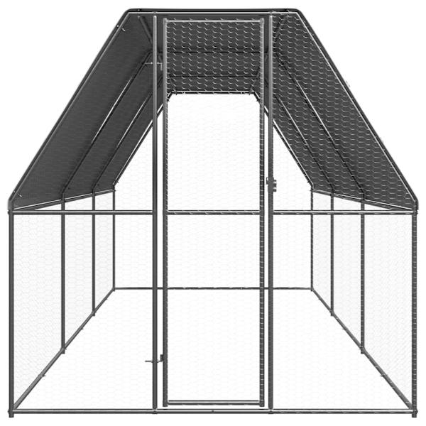 vidaXL Hönsbur för utomhusbruk 2x6x2 m galvaniserat stål Silver