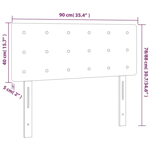 vidaXL Sänggavel mörkbrun 90x5x78/88 cm tyg Brun