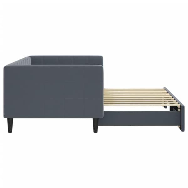 vidaXL Dagbädd utdragbar mörkgrå 90x190 cm sammet Grå