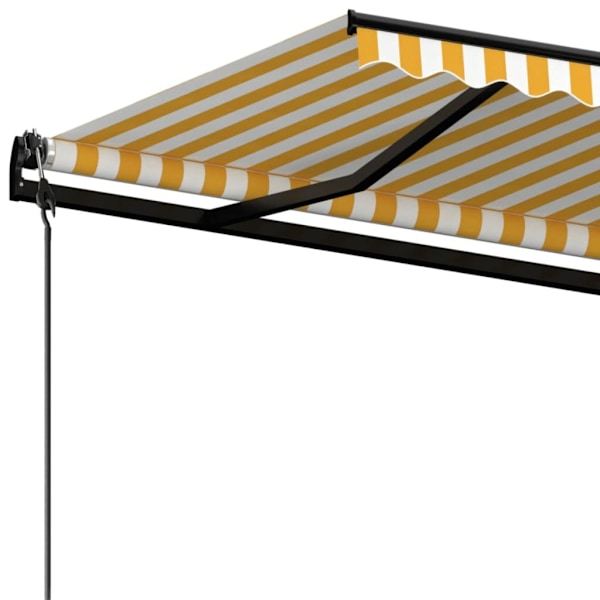 vidaXL Markis automatiskt infällbar 450x300 cm gul och vit Gul
