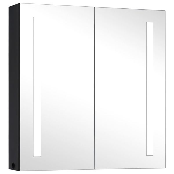 vidaXL Badrumsskåp med spegel LED 62x14x60 cm Antracit