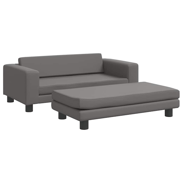 vidaXL Hundbädd med förlängning grå 100x50x30 cm konstläder Grå