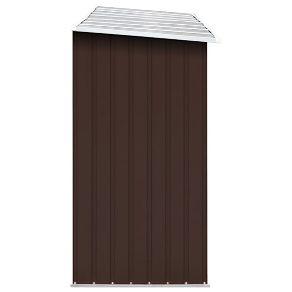 vidaXL Vedskjul i galvaniserat stål 330x84x152 cm brun Brun