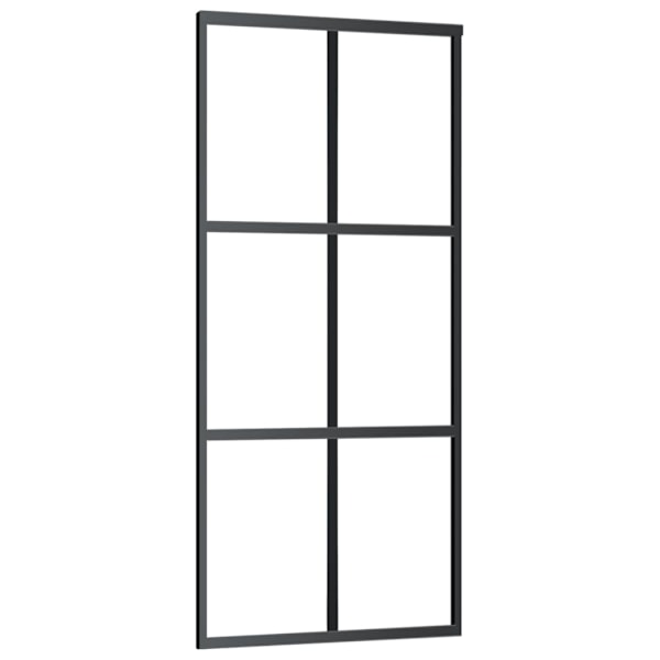 vidaXL Skjutdörr ESG-glas och aluminium 90x205 cm svart Svart