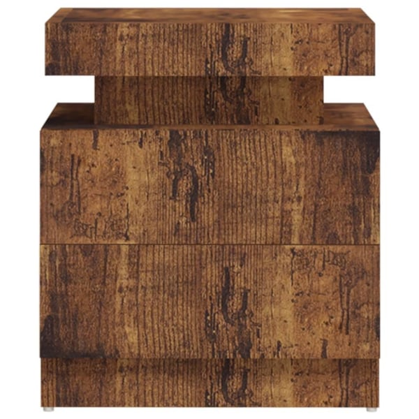 vidaXL Sängbord rökfärgad ek 45x35x52 cm konstruerat trä Brun