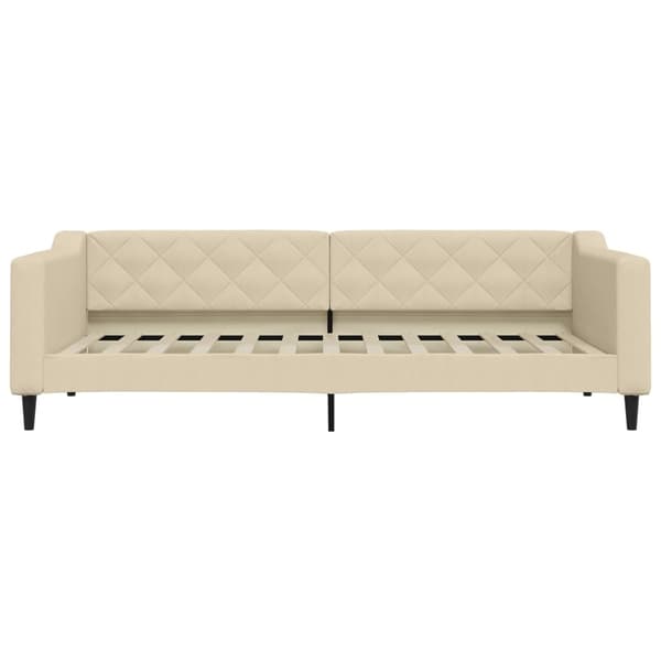 vidaXL Dagbädd gräddvit 90x200 cm tyg Kräm