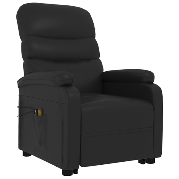 vidaXL Massagefåtölj med uppresningshjälp svart konstläder Svart