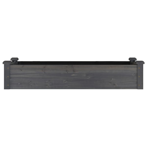 vidaXL Odlingslåda med foder grå 120x45x25 cm massivt granträ Grå