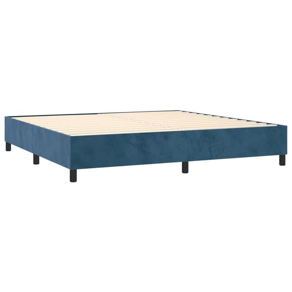 vidaXL Ramsäng med madrass mörkblå 200x200 cm sammet Blå