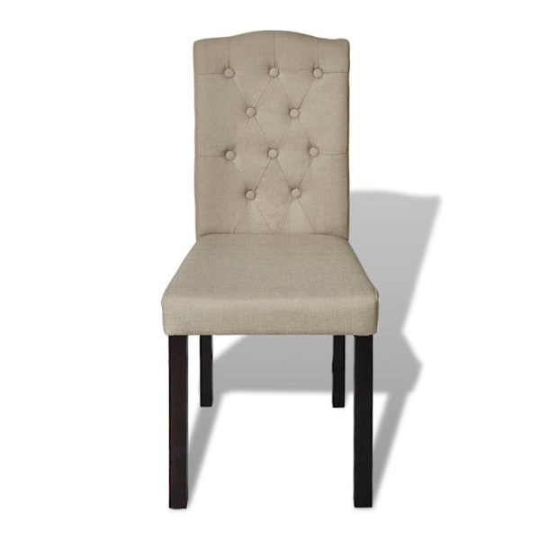 vidaXL Matstolar 2 st tyg beige Beige