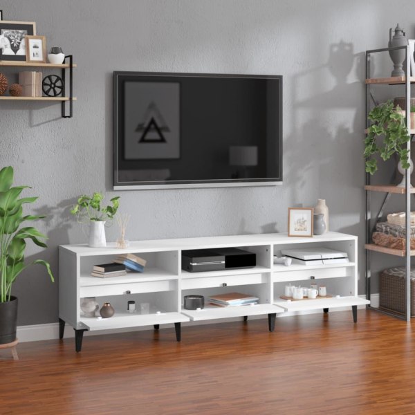 vidaXL Tv-bänk vit 150x30x44,5 cm konstruerat trä Vit