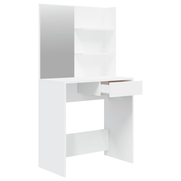 vidaXL Sminkbord med spegel vit 74,5x40x141 cm Vit
