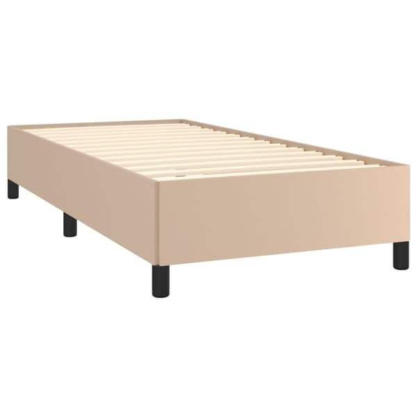 vidaXL Sängram cappuccino 90x200 cm konstläder Brun