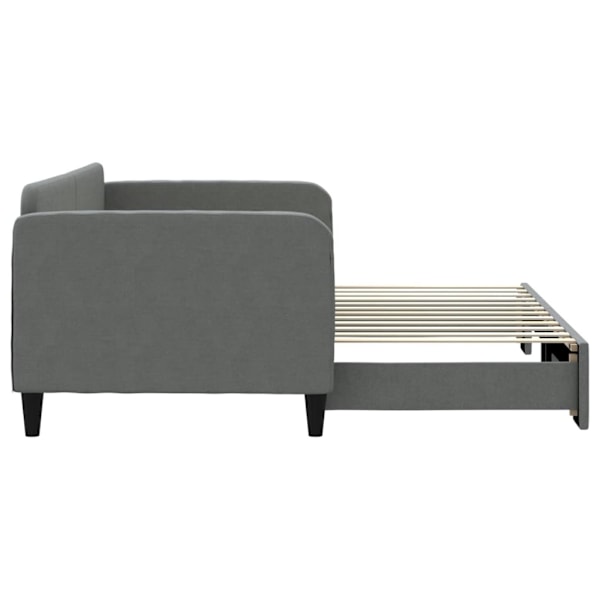 vidaXL Dagbädd utdragbar mörkgrå 90x200 cm tyg Grå