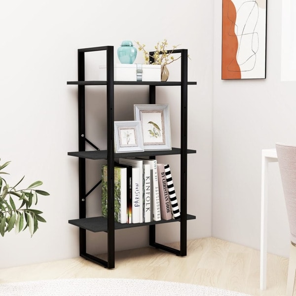 vidaXL Förvaringshylla svart 60x30x105 cm massiv furu Svart