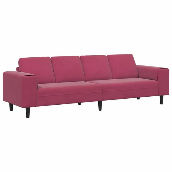 vidaXL Vardagsrumsoffa Vinröd 250 x 77 x 76 cm Röd
