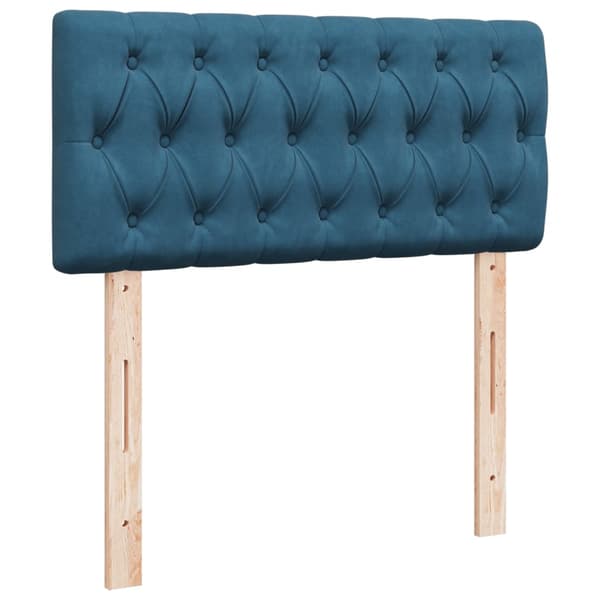 vidaXL Ramsäng med madrass blå 90x200 cm sammet Blå
