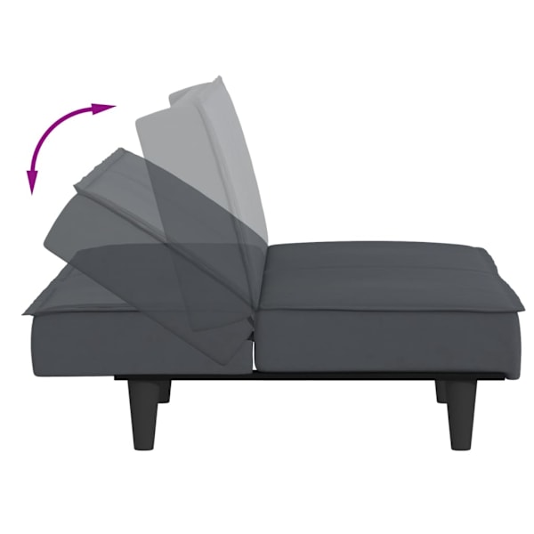vidaXL Bäddsoffa mörkgrå sammet Grå