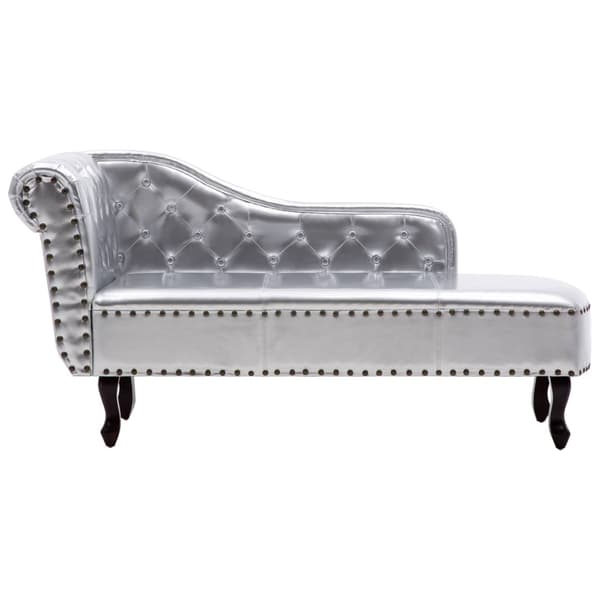 vidaXL Chesterfield divan silver Silver