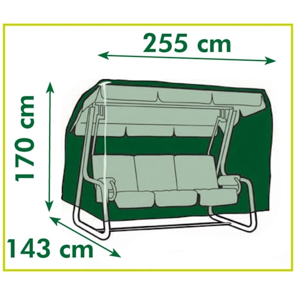 Nature vidaXL Överdrag till hammock 255x170x143 cm grå