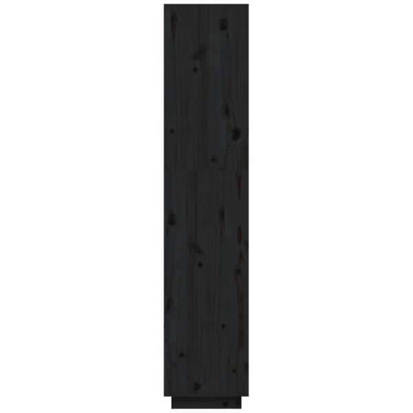 vidaXL Bokhylla/rumsavdelare svart 40x35x167 cm massiv furu Svart