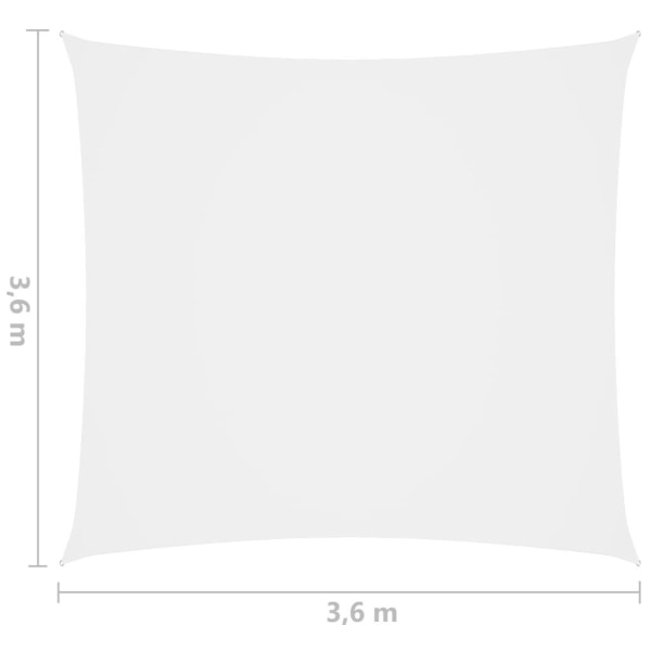 vidaXL Solsegel Oxfordtyg kvadratiskt 3,6x3,6 m vit Vit