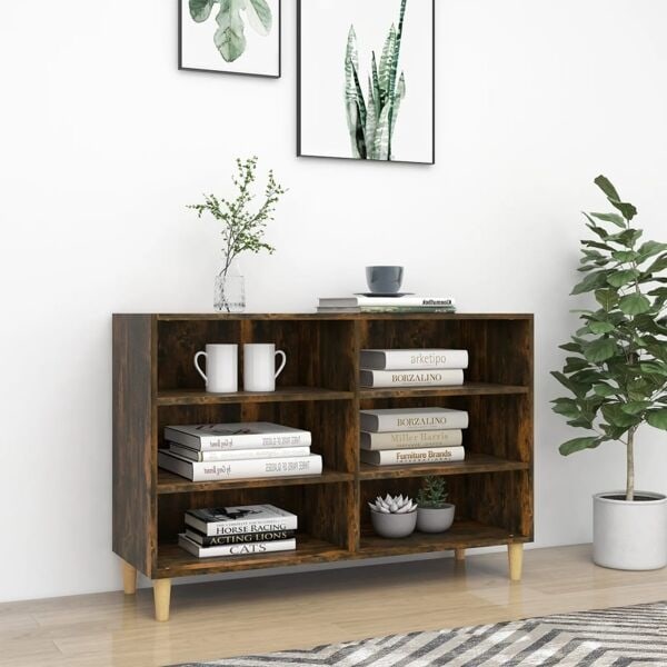 vidaXL Byrå rökfärgad ek 103,5x35x70 cm konstruerat trä Brun