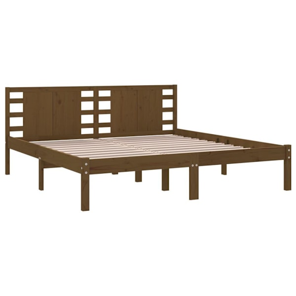 vidaXL Sängram honungsbrun massiv furu 200x200 cm Brun