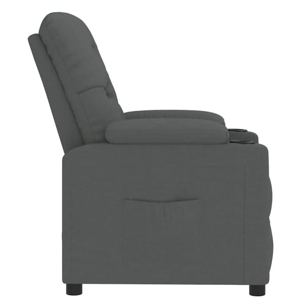 vidaXL Reclinerfåtölj mörkgrå tyg grå