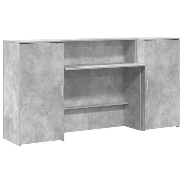 vidaXL Receptionsdisk betonggrå 200x50x103,5 cm konstruerat trä Grå