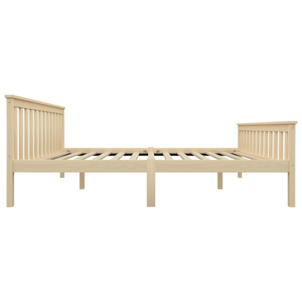 vidaXL Sängram naturfärgad massiv furu 160x200 cm Brun