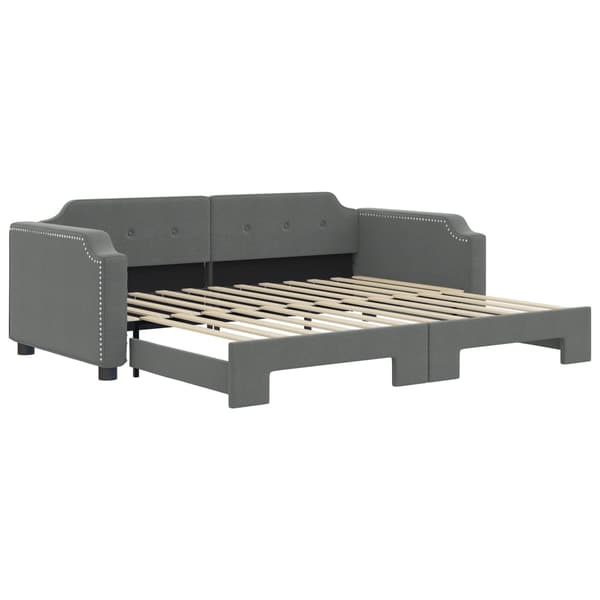 vidaXL Dagbädd utdragbar mörkgrå 100x200 cm tyg Grå