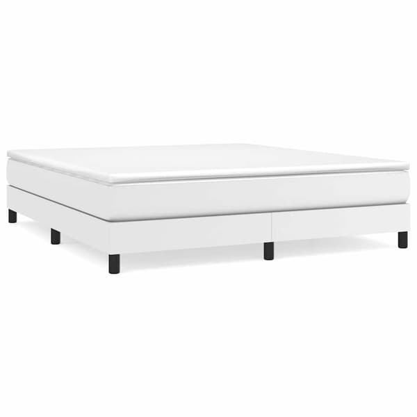 vidaXL Boxspring-sängram vit 180x200 cm konstläder Vit