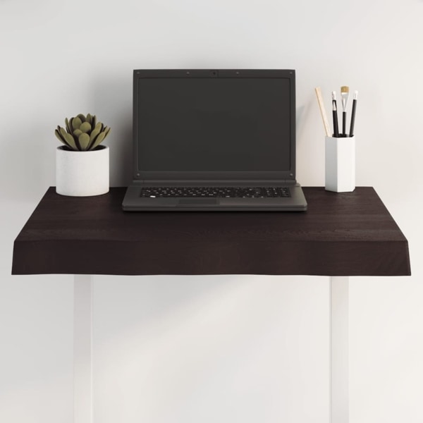 vidaXL Bordsskiva mörkbrun 60x60x(2-6) cm massivt trä levande kant Brun