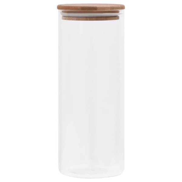 vidaXL Förvaringsburkar i glas med bambulock 6 st 1000 ml Transparent