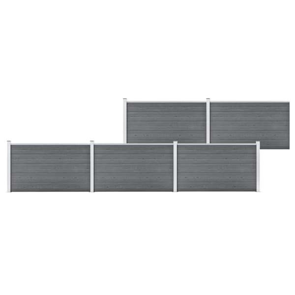 vidaXL Staketpanel WPC 872x106 cm grå grå