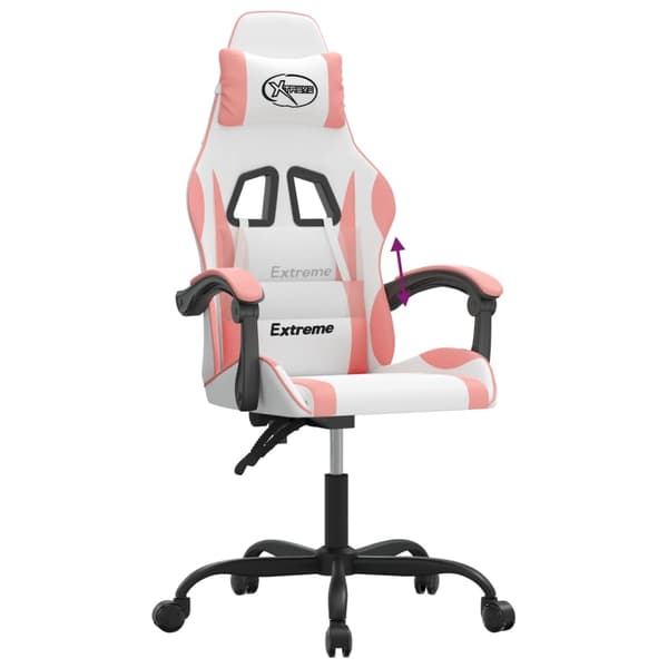 vidaXL Gamingstol vit och rosa konstläder Rosa