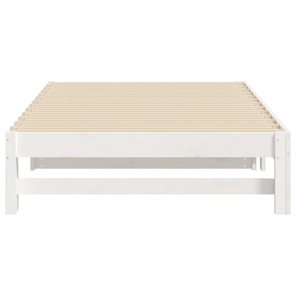 vidaXL Utdragbar dagbädd vit 2x(90x200) cm massiv furu Vit