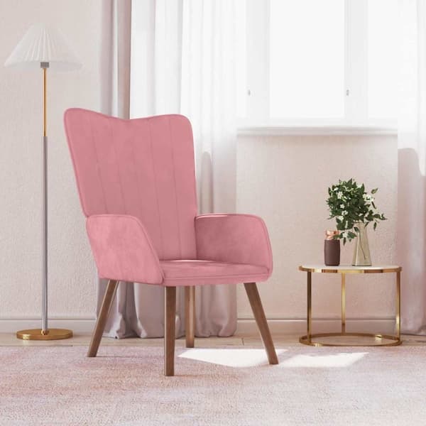 vidaXL Vilstol rosa sammet Rosa