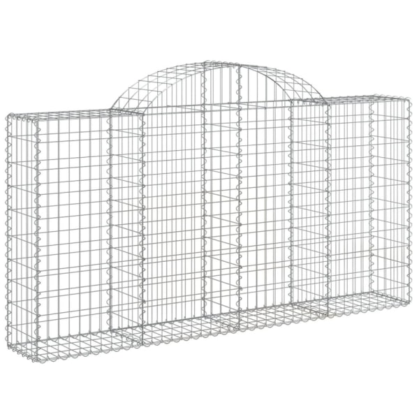 vidaXL Gabioner bågformade 5 st 200x30x100/120 cm galvaniserat järn Silver
