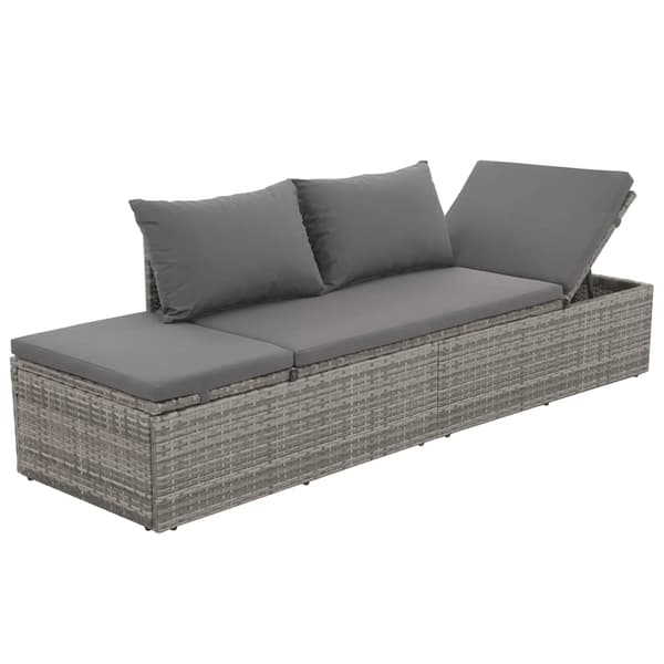 vidaXL Solsäng 195x60 cm konstrotting grå grå